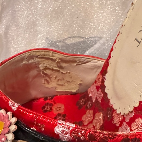 Sexy Colin Stuart Red Floral high heeled mules - Picture 8 of 9